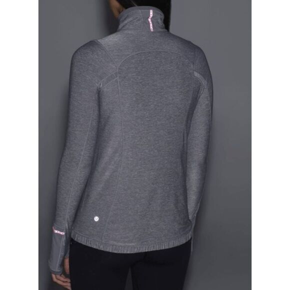 LULULEMON ATHLETICA Pace Pusher 1/2 Zip in Heathered Slate/Slate Size 8 - Picture 4 of 6